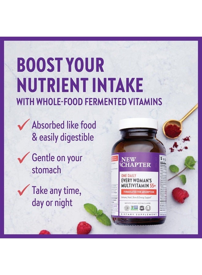 New Chapter Women's Multivitamin 50 Plus for Cellular Energy, Heart & Immune Support with 20+ Nutrients + Astaxanthin - Every Woman's One Daily 55+, Gentle on The Stomach, 96 Count - Image 4