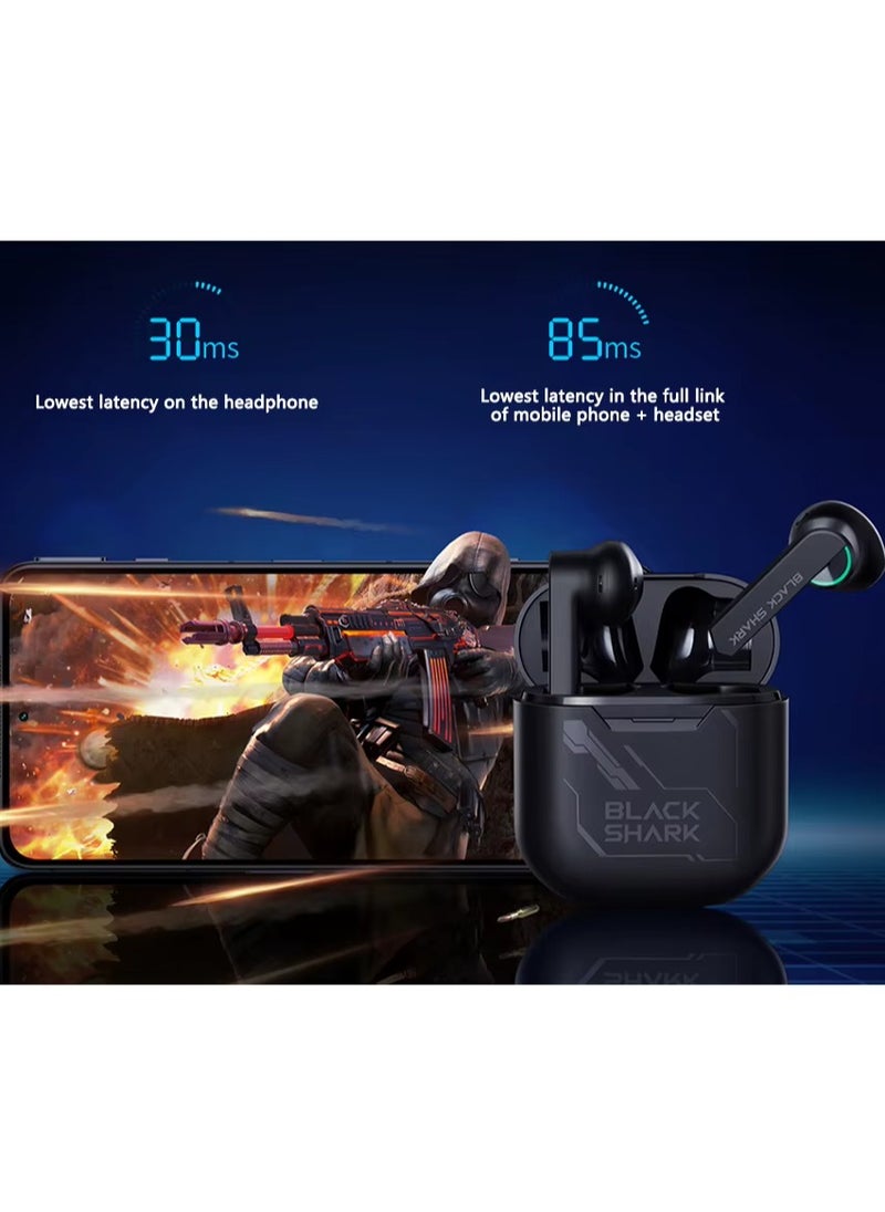 BLACK SHARK - Black Shark JoyBuds Ultra Low Latency Bluetooth Gaming Headset with Cool Design and ENC Call Noise Reduction Support Provides Stable Call Experience and Up to 28 Hours Battery Life When Used with Charging Dock Perfect Pick at a Popular Price Tech Enthusiasts Shouldn't Miss Black - Image 1
