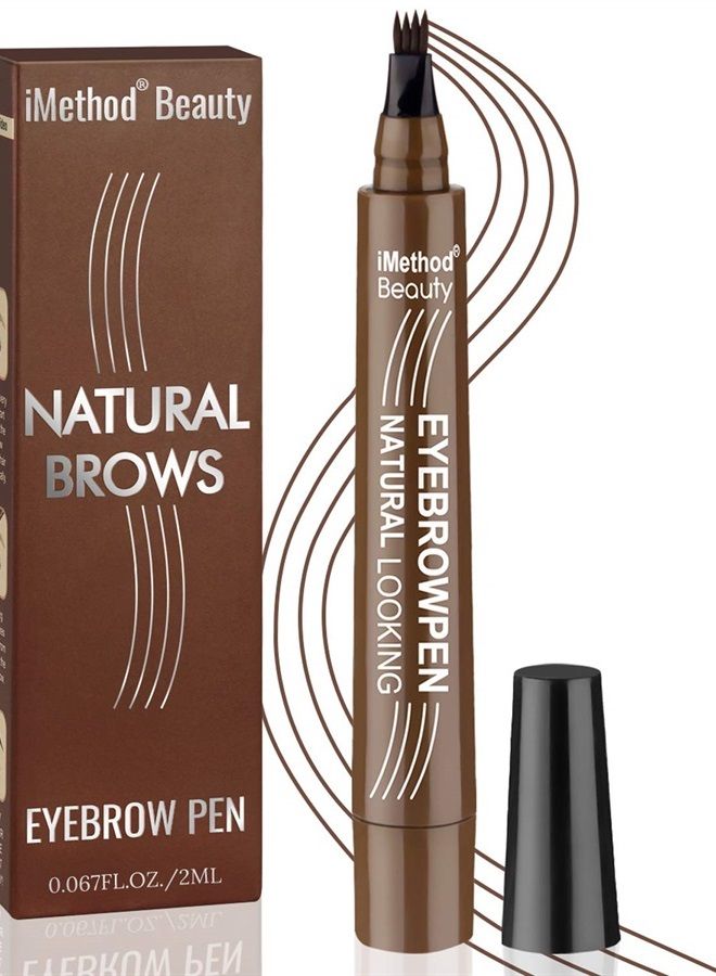 iMethod Eyebrow Pen - Upgrade Eyebrow TattooPen, Eyebrow Makeup, Long Lasting, Waterproof and Smudge-proof, Dark Brown - Image 1