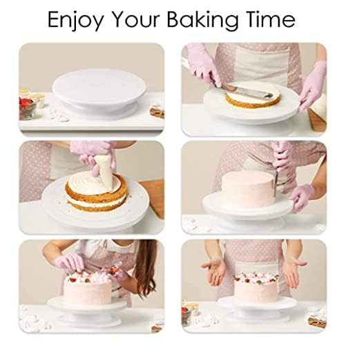 KINJORU Cake Stand | Cake Tools Round Easy Rotate Turntable Revolving, Plastic - Image 5