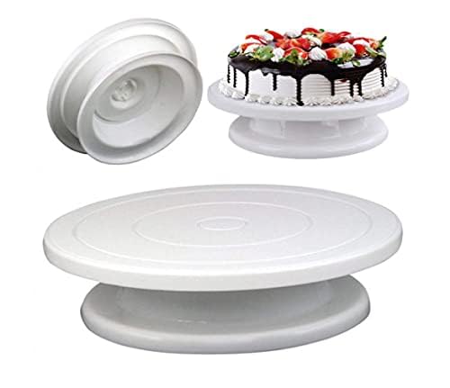 KINJORU Cake Stand | Cake Tools Round Easy Rotate Turntable Revolving, Plastic - Image 4