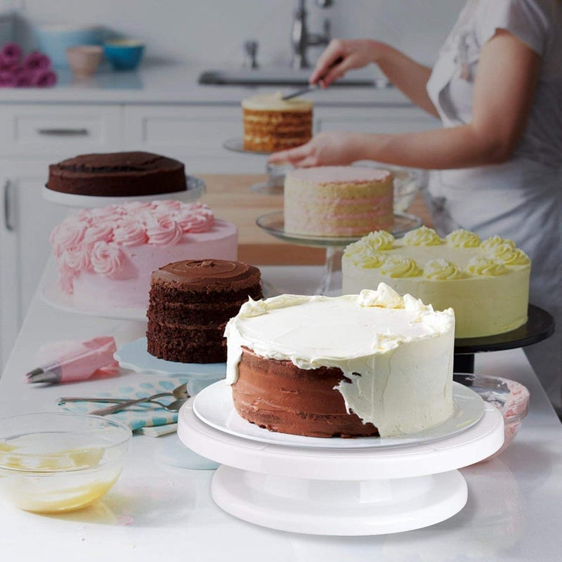 KINJORU Cake Stand | Cake Tools Round Easy Rotate Turntable Revolving, Plastic - Image 2