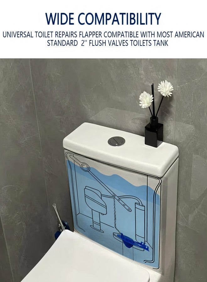 BADAO Toilet Flapper Replacement Kit,2 Inch Toilet Tank Flapper with 2 Stainless Chains,Water Conserve,High Performance Universal Toilet Flusher Replacement Kit,Long Lasting Rubber,Easy to Install - Image 5