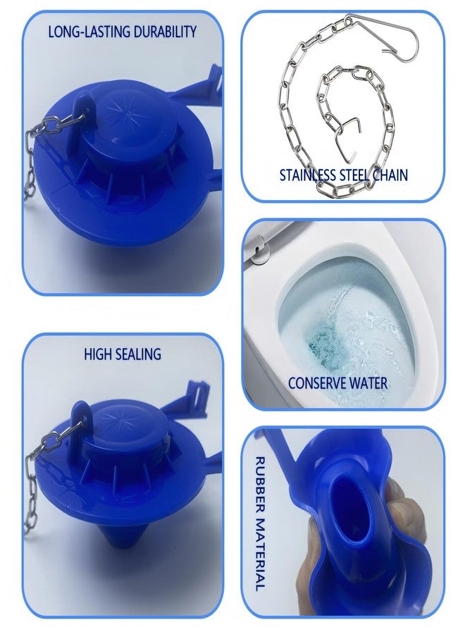BADAO Toilet Flapper Replacement Kit,2 Inch Toilet Tank Flapper with 2 Stainless Chains,Water Conserve,High Performance Universal Toilet Flusher Replacement Kit,Long Lasting Rubber,Easy to Install - Image 3