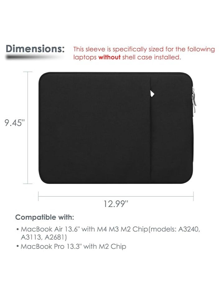 Arabest 13-Inch Laptop Sleeve Case with Handle for MacBook Air 13.6" M4/M3/M2 Chip & MacBook Pro 13.3" M2 Chip, Protective Canvas Carrying Bag (Black) - Image 2
