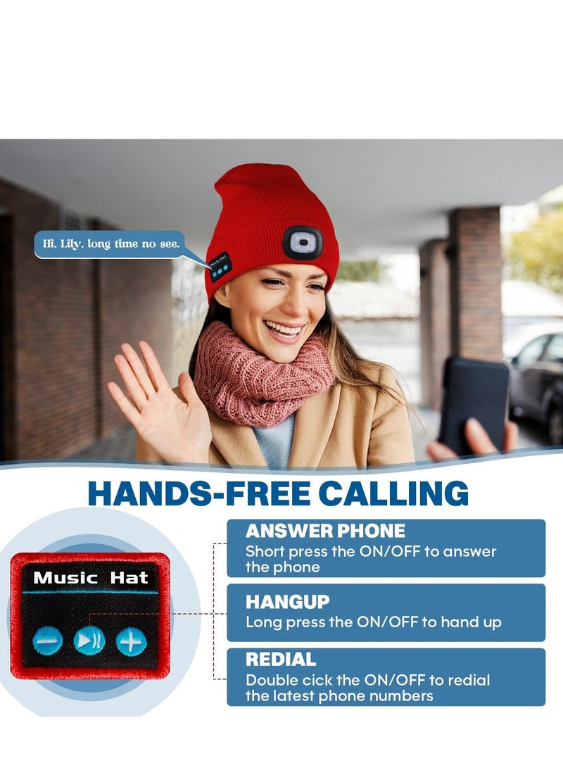 Bluetooth Beanie Hat with LED Light & Headphones - Perfect Gift for Men, Women & Teens - Image 4