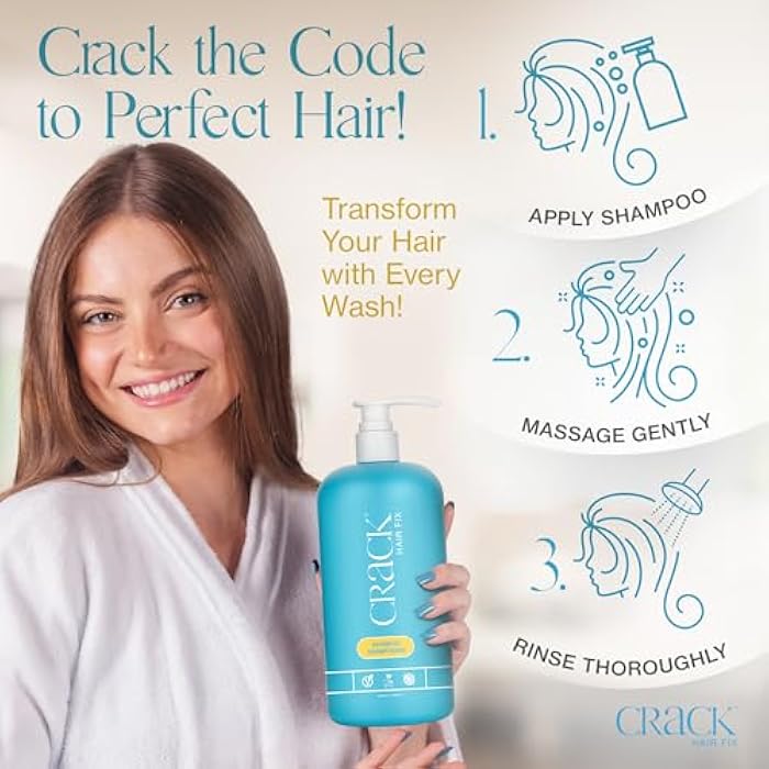 Crack HAIR FIX Shampoo with Pump | Moisturizing & Strengthening Sulfate-Free Formula | Protects Against Dryness, Reduces Breakage & Restores Shine | 33.8 Oz / 1000 mL - Image 5