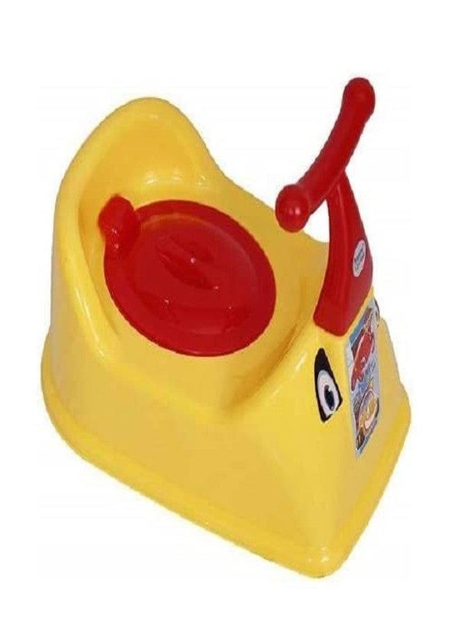 Nabhya Handle Baby Potty Training Seat- Chair for Kids- Infant Potty Toilet Chair with Removable Tray & Closing Lid (Yellow)