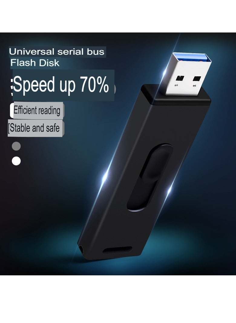 USB Flash Drive, Waterproof High Speed USB Metal Thumb Drive, Lightweight And Portable Fast Data Transfer Solid State Flash Drive For Computer Laptop, (1pc, Black, 512GB) - Image 4