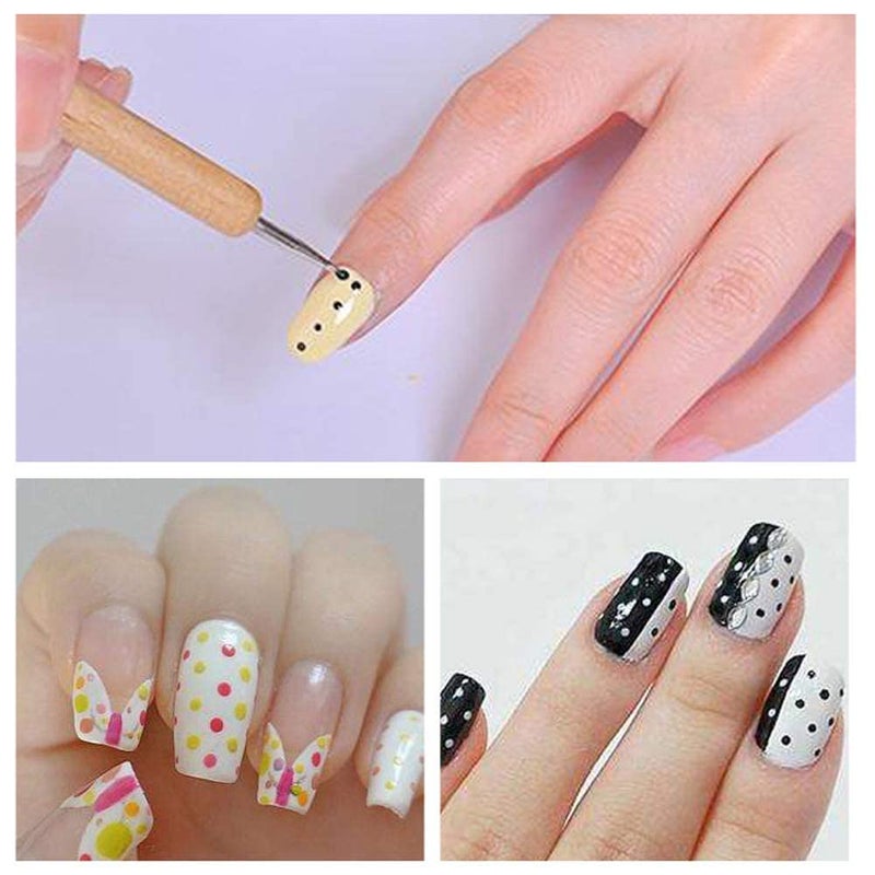 Kraftmasters 5 Piece Wooden Embossing Dotting Tool Set for Nail Design Painting Nail Dotting Tools - Image 4