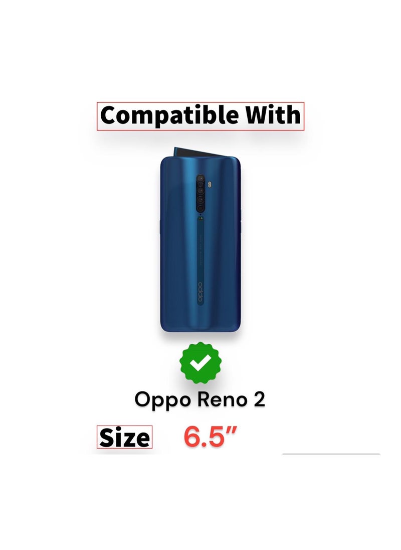 For Oppo Reno 2 Clear View Flip Case , Without Sensor , Stand Watching Position , Mirror Full Protection Cover Compatible With Oppo Reno 2 (6.5") (Rose)