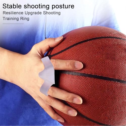 OUKENS Basketball Shooting Aid, 2.1cm Diameter Basketball 3 Point Shooting Trainer Finger Training Aid Equipment Shoot Lock for Improving Shot and Form(L-Transparent for Height Over 185cm) - Image 2