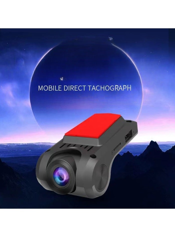 AROAQ Dash Cam With, 1080p Driving Recorder Wide Angle 24 Hours Parking Surveillance, Waterproof Driving Recorder Cam For Car, USB screenless mobile phone direct connection single recording (alloy) - Image 1