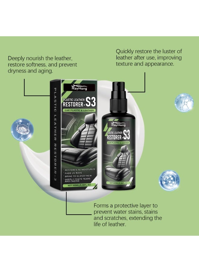 RAYHONG Leather Cleaner & Conditioner - Cleans, Restores & Protects Leather, UV Protection Prevent Cracking & Fading, For Car Seats, Sofas, Shoes, Bags & All Finished Leather Surfaces, 1 Pack, 100ML - Image 2