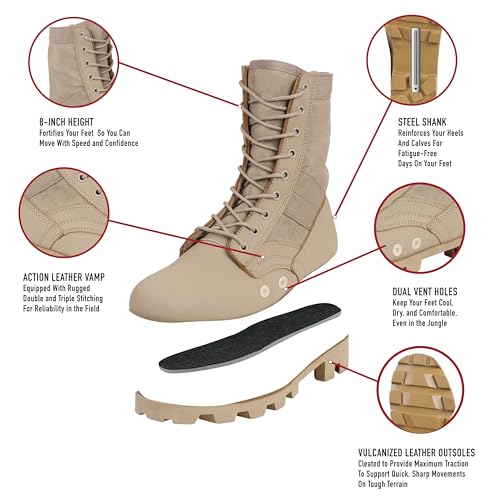 Rothco 8'' GI Type Jungle Boot, Olive Drab, Regular11 - Image 2