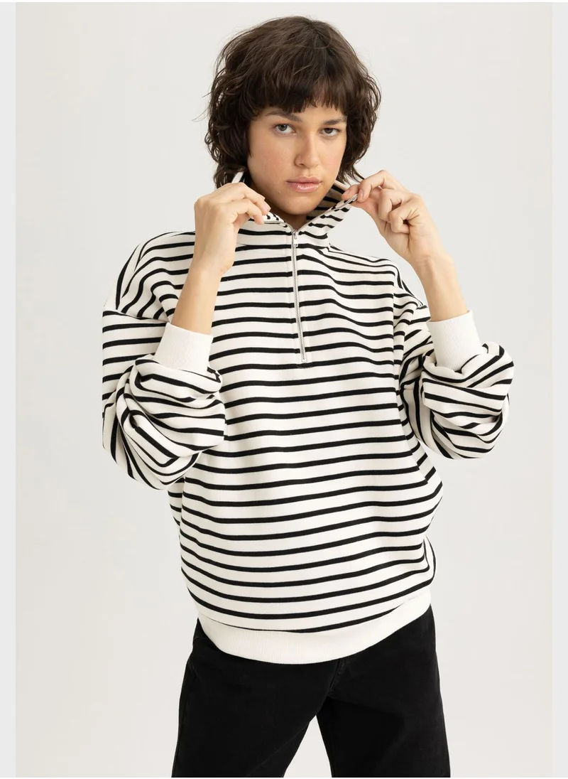 DeFacto Stripe Detail Sweatshirt