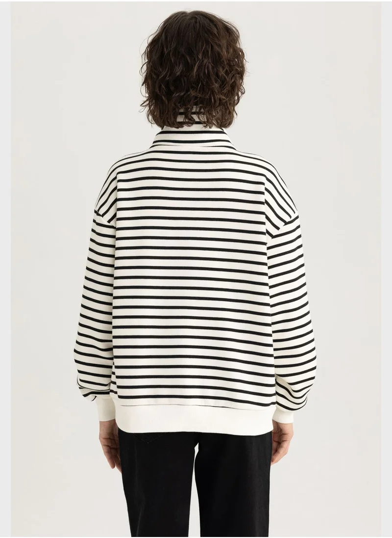 DeFacto Stripe Detail Sweatshirt