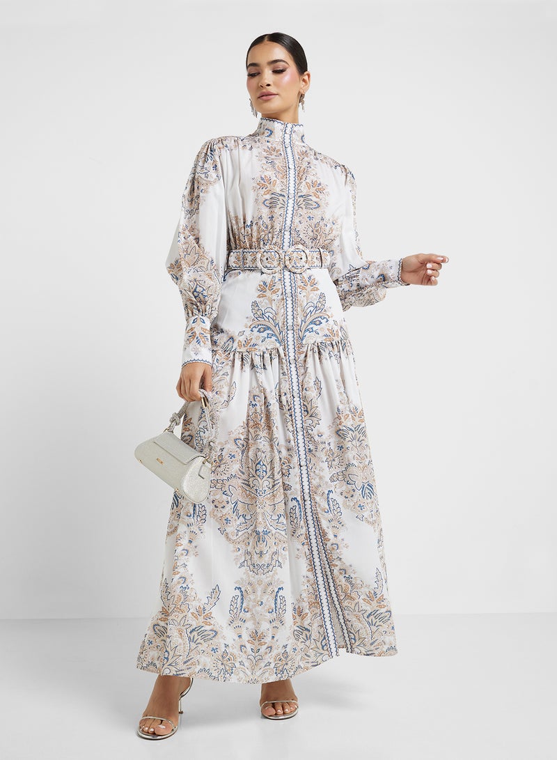 خزانة فستان ماكسي مطبوع - Image 1