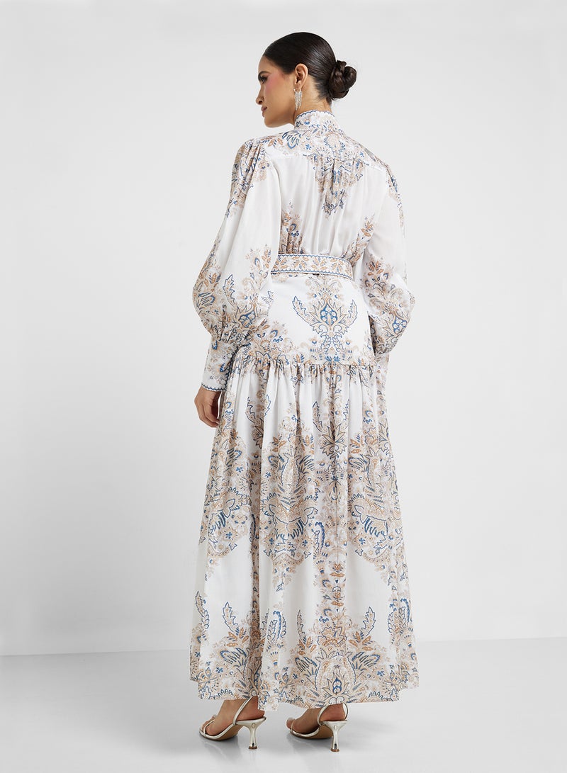 خزانة فستان ماكسي مطبوع - Image 2