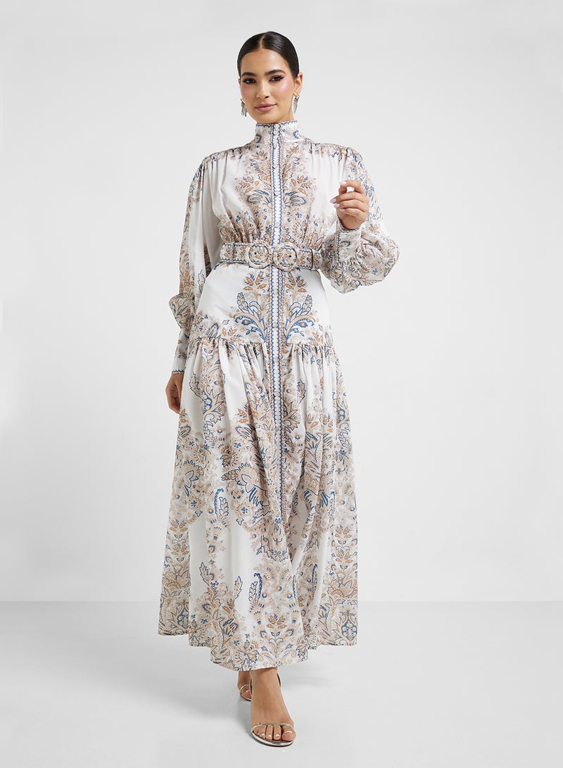 خزانة فستان ماكسي مطبوع - Image 4