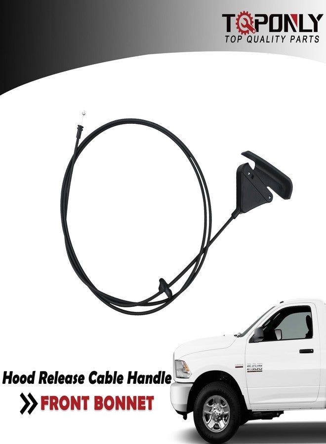 TQPONLY 912-086 Hood Release Cable & Pull Handle Compatible with 1994-2005 Dodge Ram 1500 2500 3500 Pickup Truck Replaces 55076343 55075422 55275849AA - Image 2