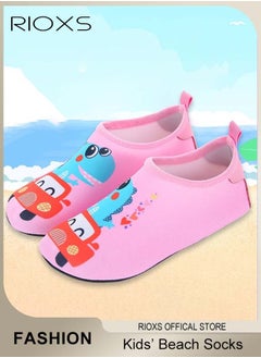 RIOXS Kids Water Shoes Beach Socks, Toddler Baby Girls Boys Barefoot, Quick-Dry Non-Slip Swim Socks, Quick-Dry Non-Slip Diving Socks, Sports Shoes For Kid In Beach Swimming Pool Water Park, Barefoot Aqua Socks Shoes for Kids Girls Boys  - Image 1