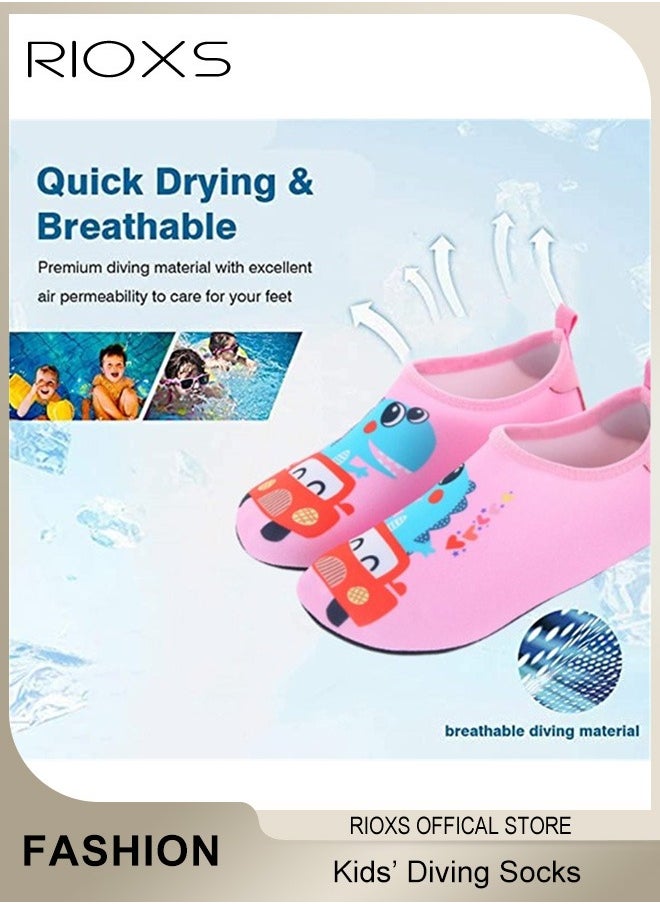 RIOXS Kids Water Shoes Beach Socks, Toddler Baby Girls Boys Barefoot, Quick-Dry Non-Slip Swim Socks, Quick-Dry Non-Slip Diving Socks, Sports Shoes For Kid In Beach Swimming Pool Water Park, Barefoot Aqua Socks Shoes for Kids Girls Boys  - Image 3