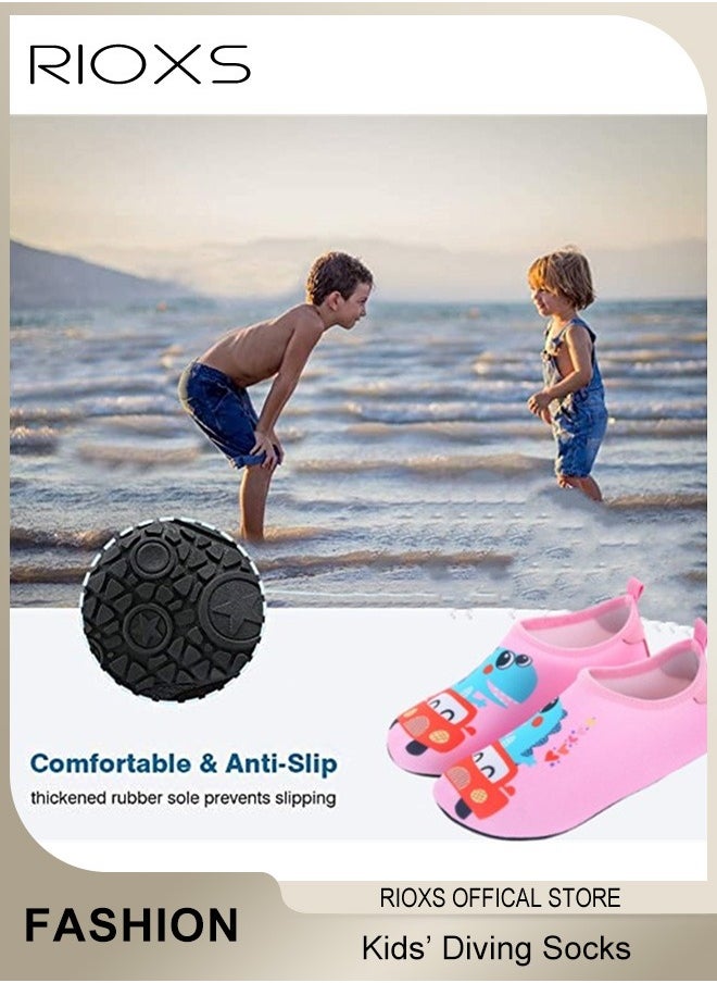 RIOXS Kids Water Shoes Beach Socks, Toddler Baby Girls Boys Barefoot, Quick-Dry Non-Slip Swim Socks, Quick-Dry Non-Slip Diving Socks, Sports Shoes For Kid In Beach Swimming Pool Water Park, Barefoot Aqua Socks Shoes for Kids Girls Boys  - Image 5