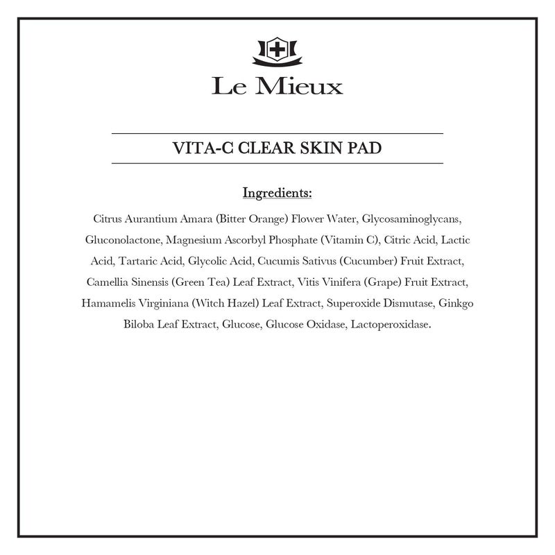 Le Mieux Vita-C Clear Skin Pad - Triple-Action Facial Exfoliant Pads with Glycolic Acid Pads & Antioxidant Vitamin C (2 oz / 30 pads) - Image 3