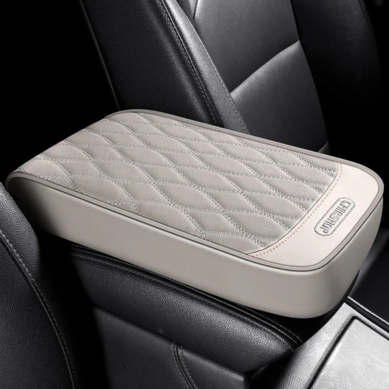 Beige Memory Foam Car Armrest Cushion Anti Slip Wear Resistant Comfortable Interior Accessory - Image 4