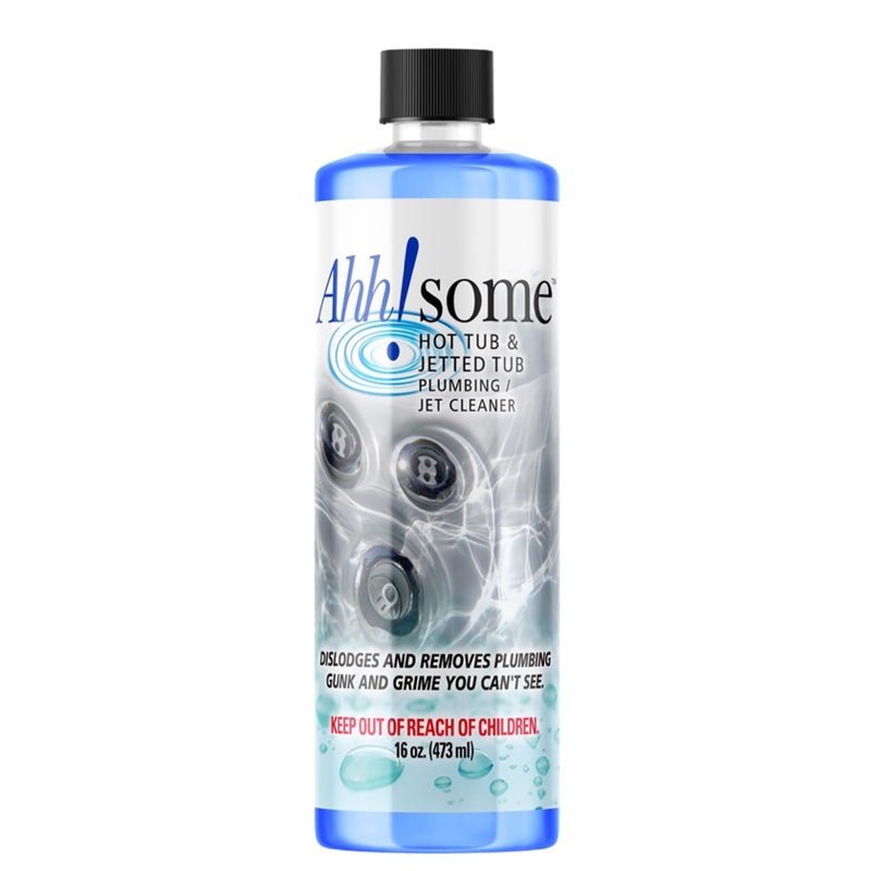 Ahh-Some AhhSome Jetted Tub & Hot Tub Cleaner, Powerful Spa Bath Cleaning Solution for Jacuzzis & Whirlpools,16 oz (8 Treatments), Professional Grade Septic Safe Solution for Hot Tubs, Made in USA - Image 1