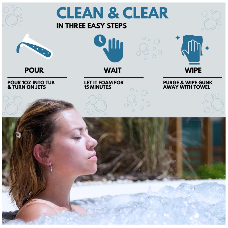 Ahh-Some AhhSome Jetted Tub & Hot Tub Cleaner, Powerful Spa Bath Cleaning Solution for Jacuzzis & Whirlpools,16 oz (8 Treatments), Professional Grade Septic Safe Solution for Hot Tubs, Made in USA - Image 4