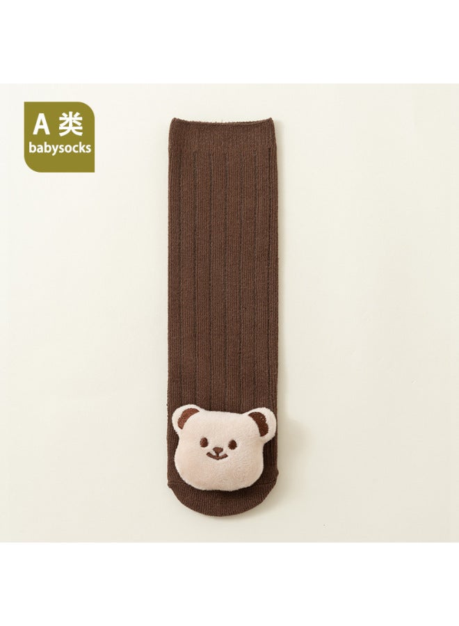 25 Newborn Baby Spring And Autumn Long Tube Over-the-knee Baby Loose Mouth Cartoon Toddler Floor Socks
