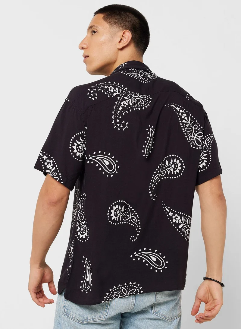 JACK & JONES Abstract Printed Regular Fit Shirt