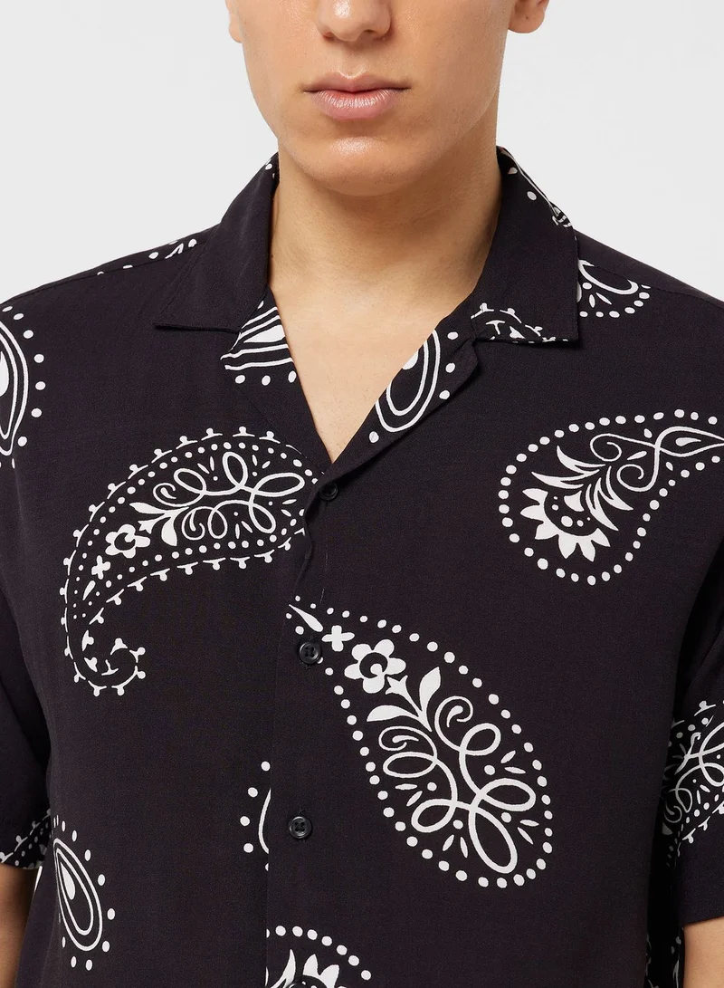 JACK & JONES Abstract Printed Regular Fit Shirt