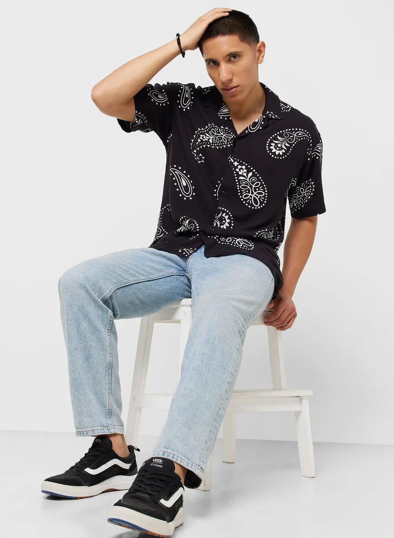 JACK & JONES Abstract Printed Regular Fit Shirt