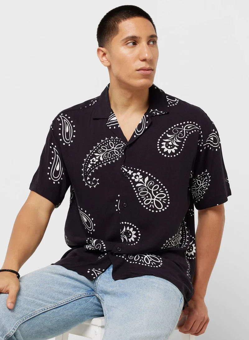 JACK & JONES Abstract Printed Regular Fit Shirt