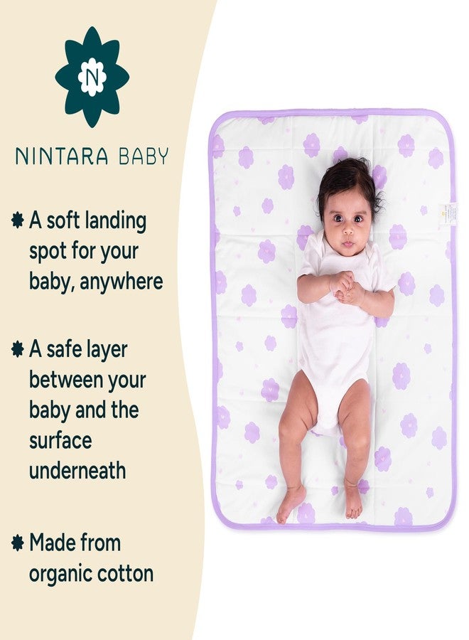 NINTARABABY Nintara Baby Landing Mat – Soft Organic Cotton Waterproof Baby Mat for Tummy Time, Play & Naps, Portable & Foldable for Home or Travel, Hypoallergenic, Multi-Purpose Baby Gift, 24” x 30” - Image 2