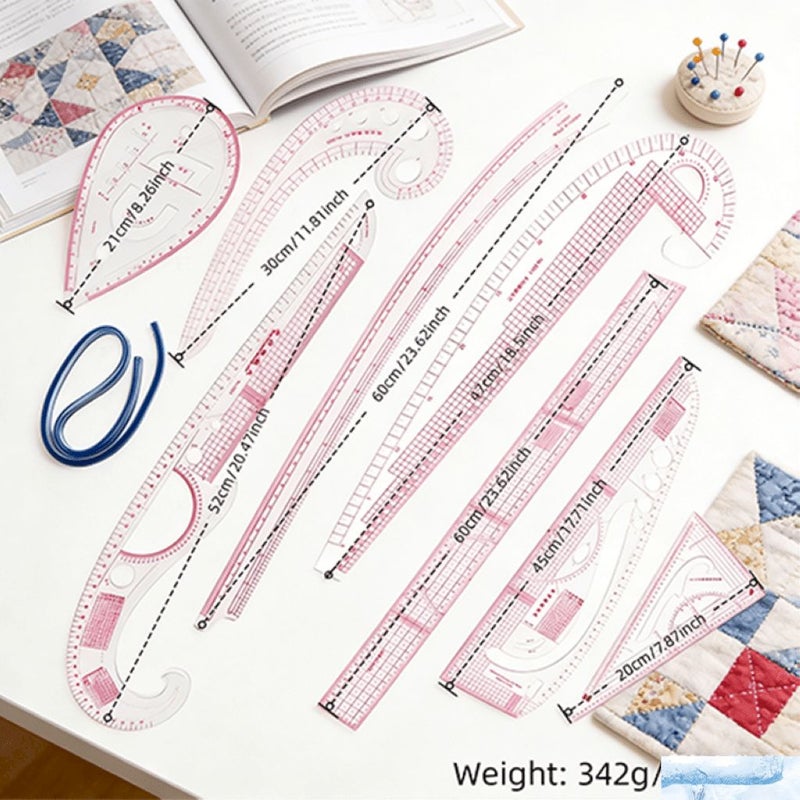French Curve Ruler Set Metric Sewing Measure Dressmaking Tailor Drawing Template Craft Tool Multifunction - Image 3