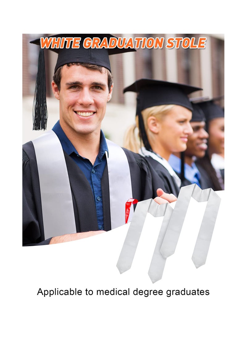 Zikra 2PCS Unisex Graduation Stole, Plain Honor Sash for Adults, Classic Graduation Stole for Graduates, Elegant and Simple Design for Commencement Ceremonies. - Image 4