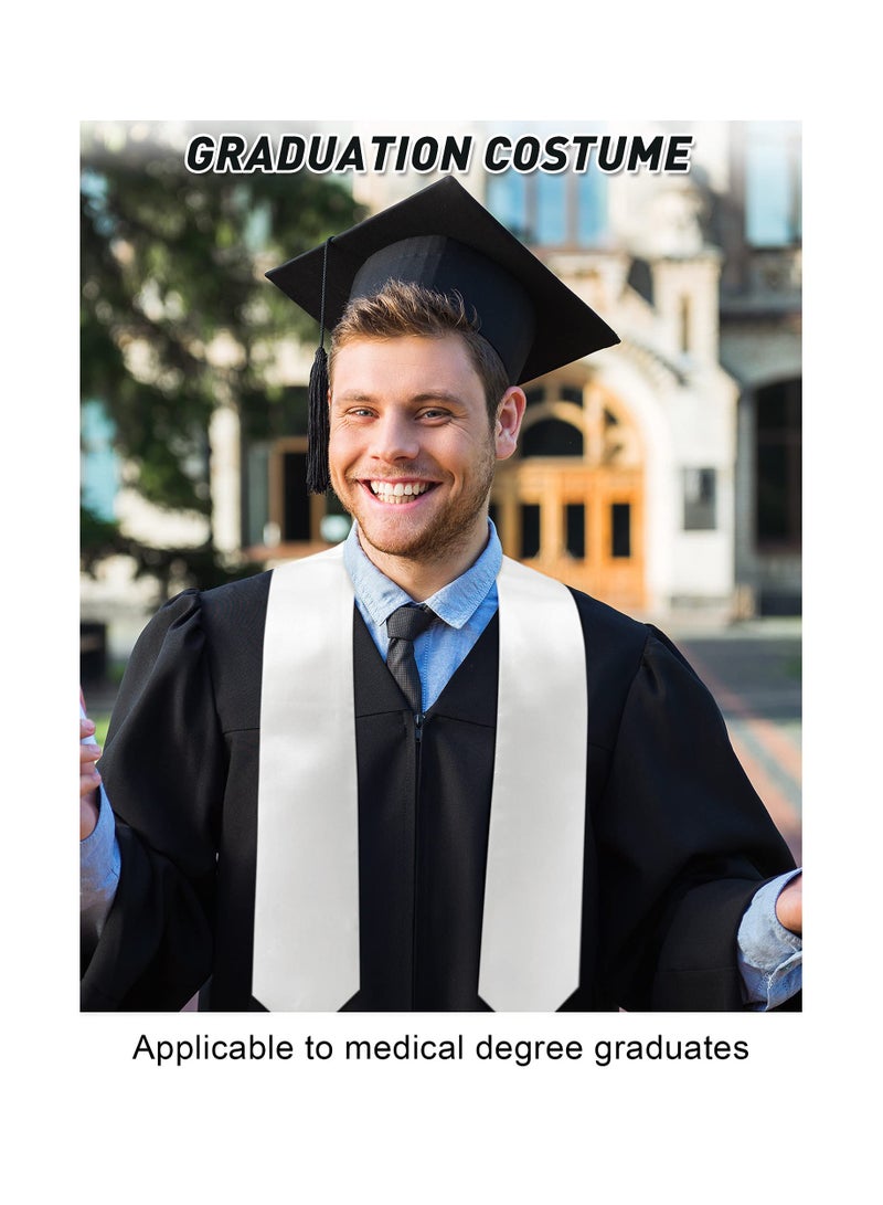 Zikra 2PCS Unisex Graduation Stole, Plain Honor Sash for Adults, Classic Graduation Stole for Graduates, Elegant and Simple Design for Commencement Ceremonies. - Image 1