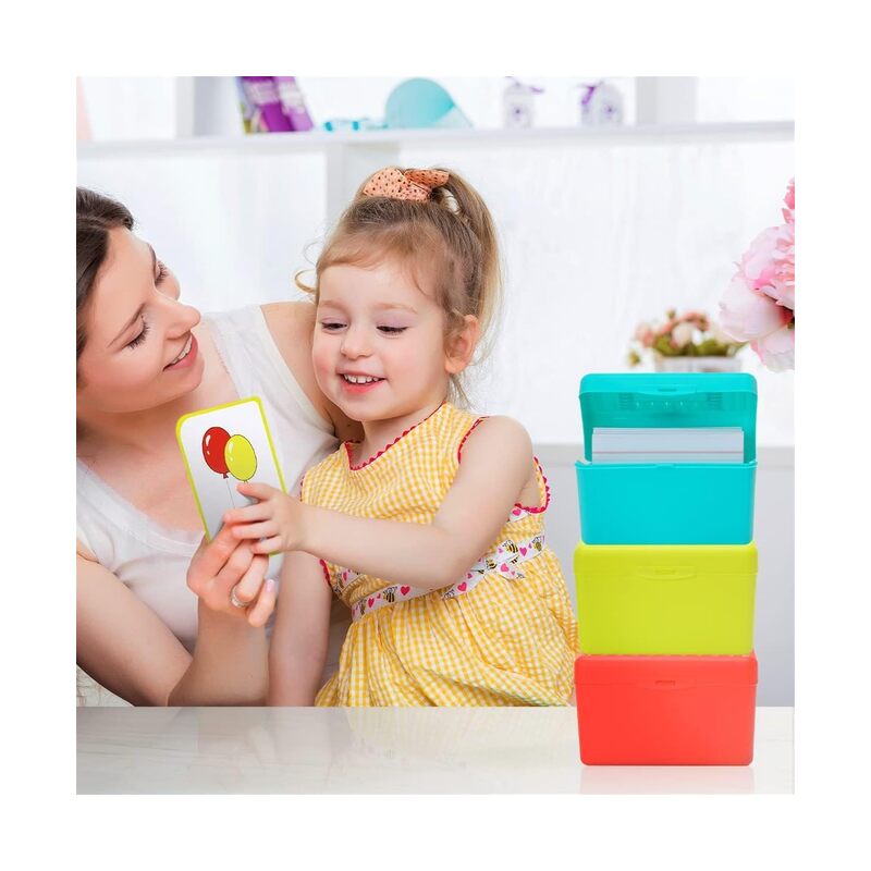 حامل بطاقات فهرسة 3x5، علبة تنظيم بطاقات فهرسة، حامل بطاقات ملاحظات فلاش 3x5، علبة بسعة 300 بطاقة، 3 عبوات (أحمر/أخضر/أصفر) - Image 5