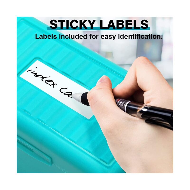 حامل بطاقات فهرسة 3x5، علبة تنظيم بطاقات فهرسة، حامل بطاقات ملاحظات فلاش 3x5، علبة بسعة 300 بطاقة، 3 عبوات (أحمر/أخضر/أصفر) - Image 4