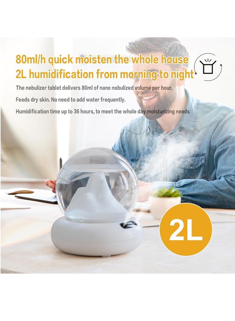 KASTWAVE Cool Mist Humidifiers For Bedroom，2L Mountain Shadow Humidifier，2Mist Mosdes，Auto-Shut Off, Humidifiers for Babies Nursery & Whole House，Easy to Use and Clean - Image 4
