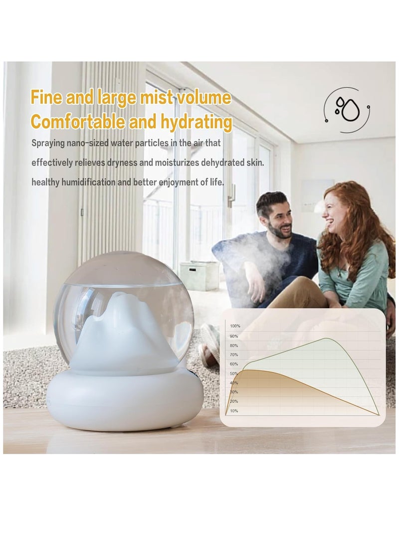 KASTWAVE Cool Mist Humidifiers For Bedroom，2L Mountain Shadow Humidifier，2Mist Mosdes，Auto-Shut Off, Humidifiers for Babies Nursery & Whole House，Easy to Use and Clean - Image 5