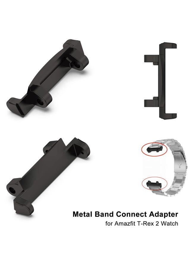 Lijinlan Metal Watch Band Adapter Fit for Amazfit T-Rex 2 Watch Connector with Screw Rod Link Bar Screwdrivers Remove Tool Clasp Connect 22mm Strap for Amazfit T-Rex2 Accessory (Black) - Image 2