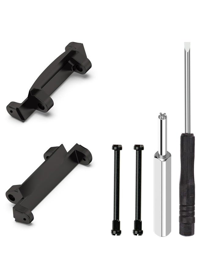 Lijinlan Metal Watch Band Adapter Fit for Amazfit T-Rex 2 Watch Connector with Screw Rod Link Bar Screwdrivers Remove Tool Clasp Connect 22mm Strap for Amazfit T-Rex2 Accessory (Black) - Image 1