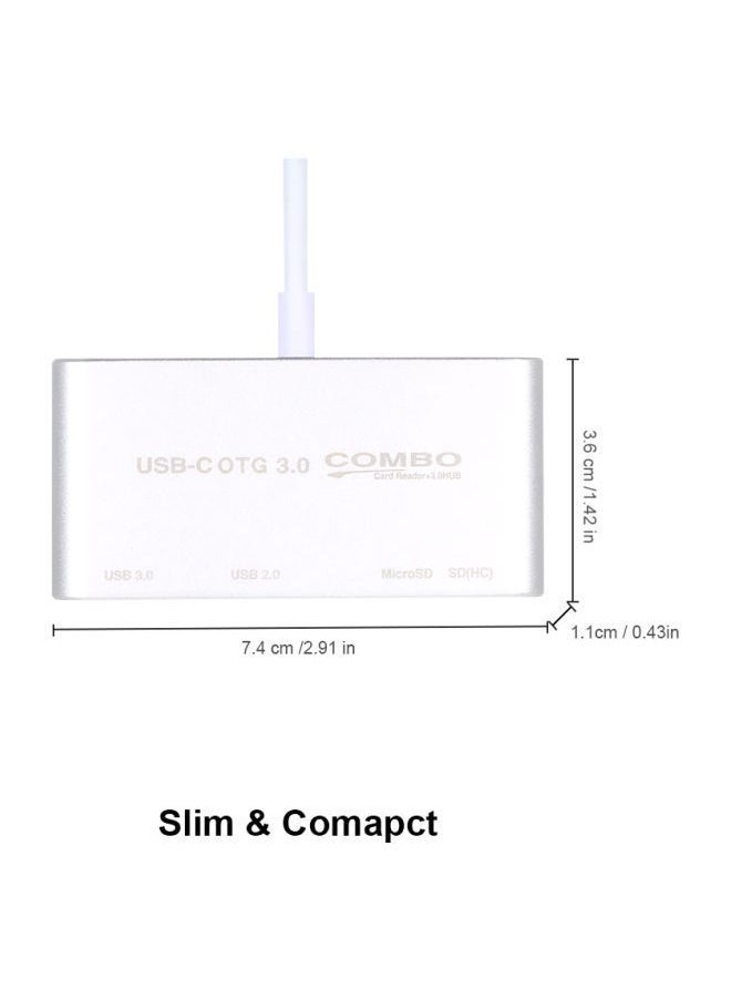نيبمينينت - موزّع USB متعدد المنافذ مع قارئ بطاقات أبيض - Image 1