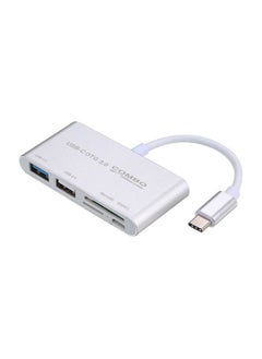 نيبمينينت موزّع USB متعدد المنافذ مع قارئ بطاقات أبيض  - Image 1