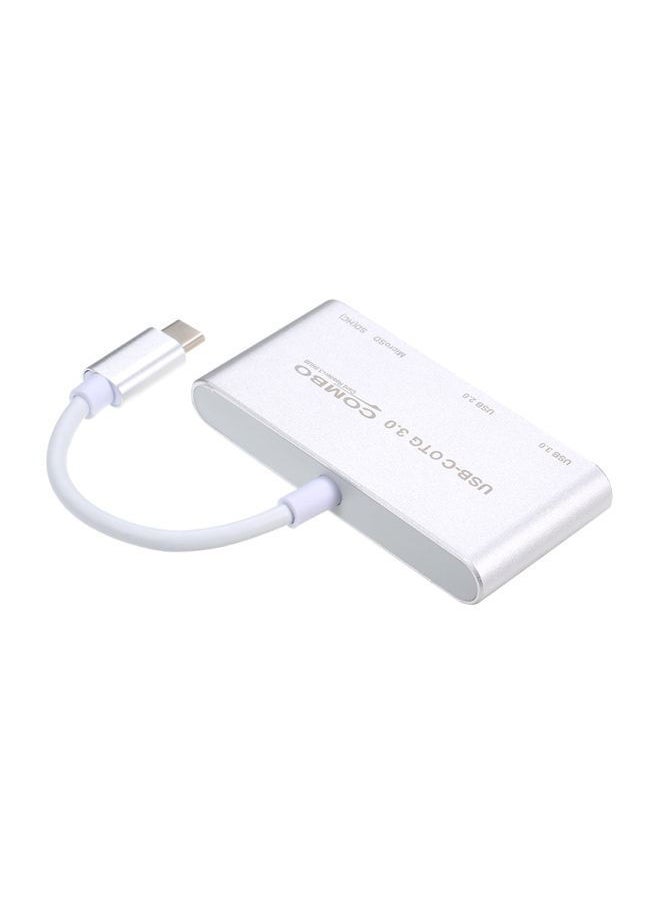 نيبمينينت - موزّع USB متعدد المنافذ مع قارئ بطاقات أبيض - Image 1